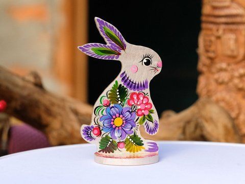 Дерев'яний великодній зайчик 18250084 фото